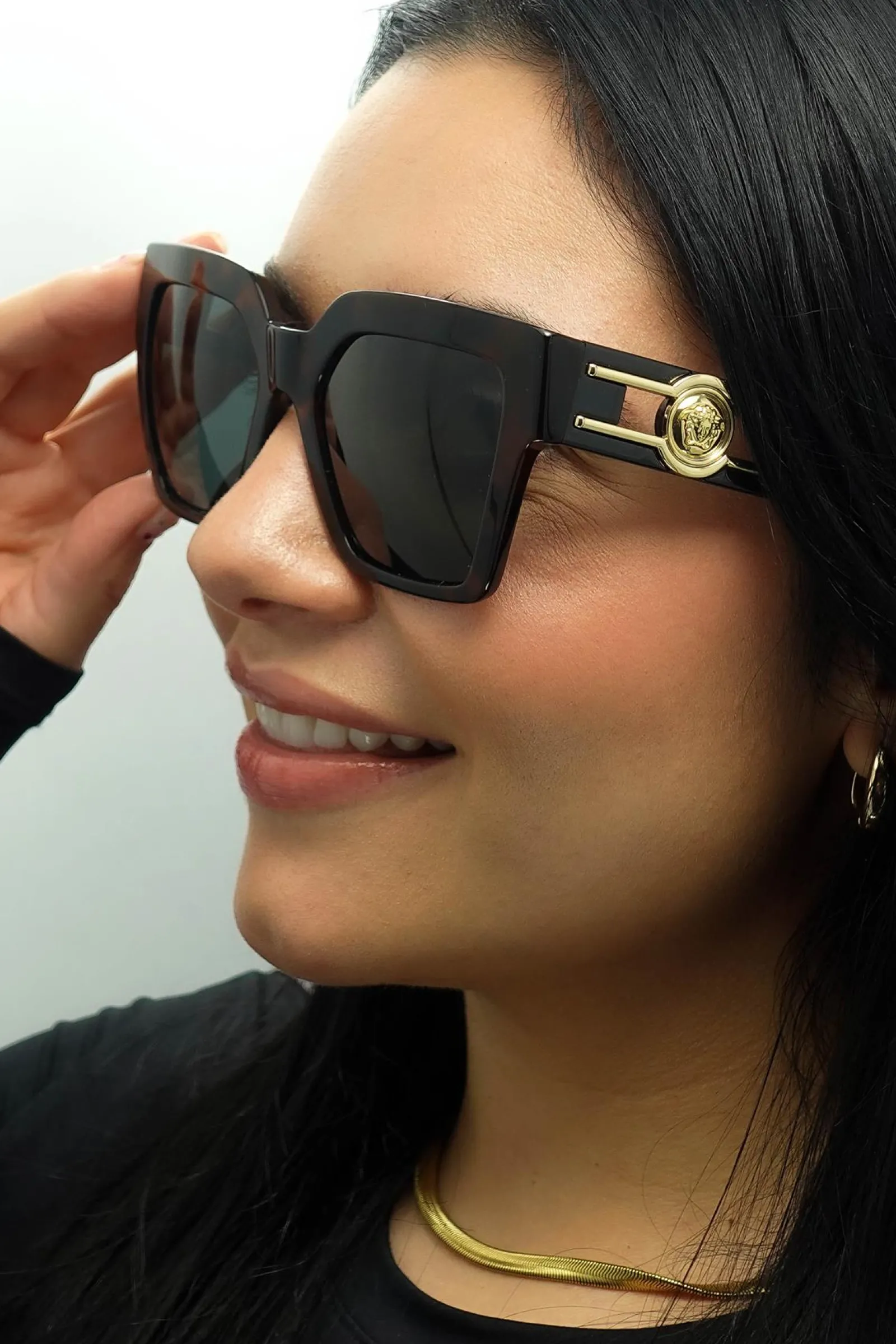 Versace Square|Versace^Sunglasses VE4458 542987 Dark Havana Dark Grey