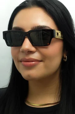 Versace Versace|Rectangle^Sunglasses VE4459 108/87 Dark Havana Dark Grey