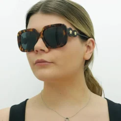 Versace Square|Versace^Sunglasses VE4434 511987 Light Havana Dark Grey