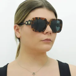 Versace Square|Versace^Sunglasses VE4434 511987 Light Havana Dark Grey