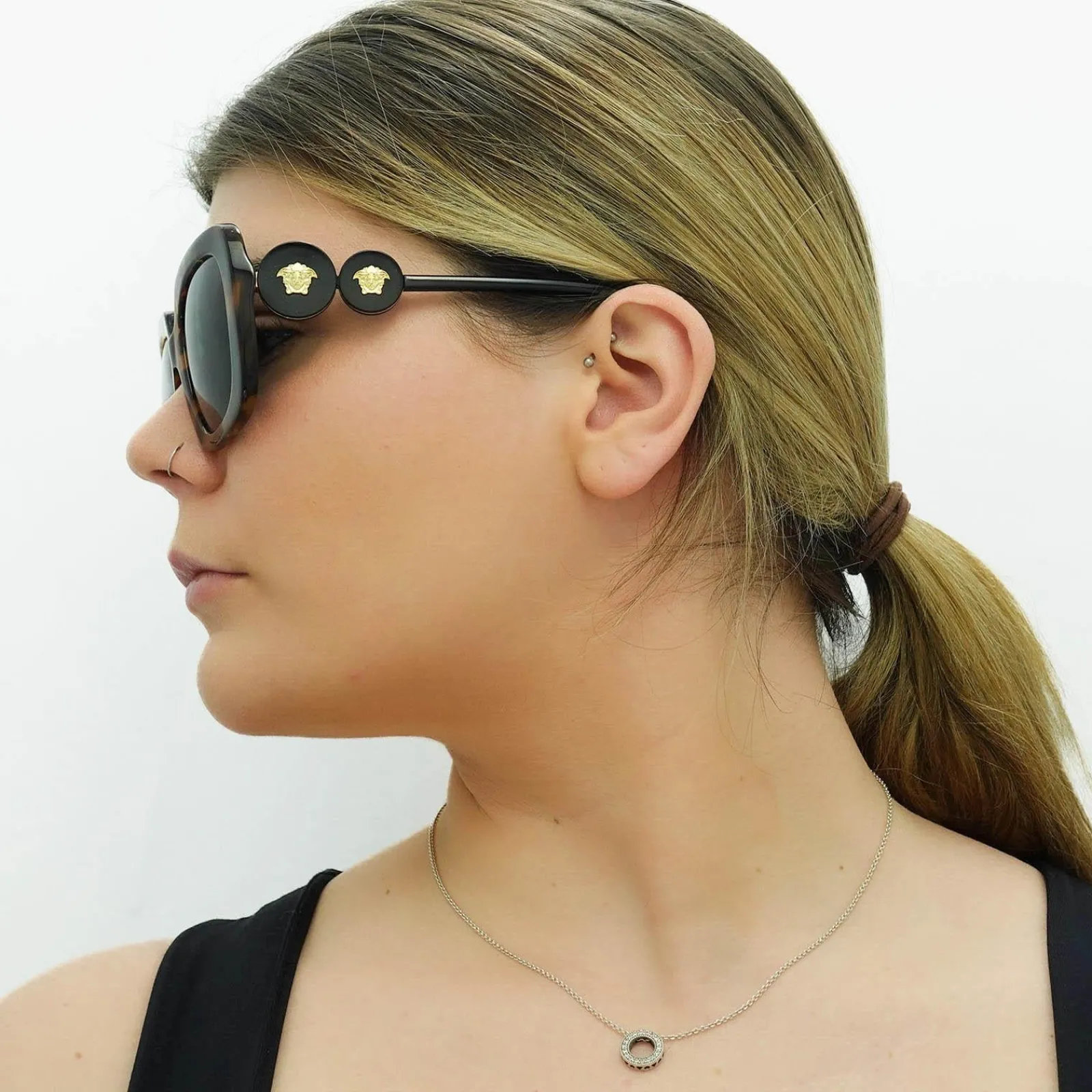 Versace Square|Versace^Sunglasses VE4434 511987 Light Havana Dark Grey