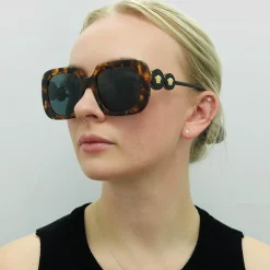 Versace Square|Versace^Sunglasses VE4434 511987 Light Havana Dark Grey