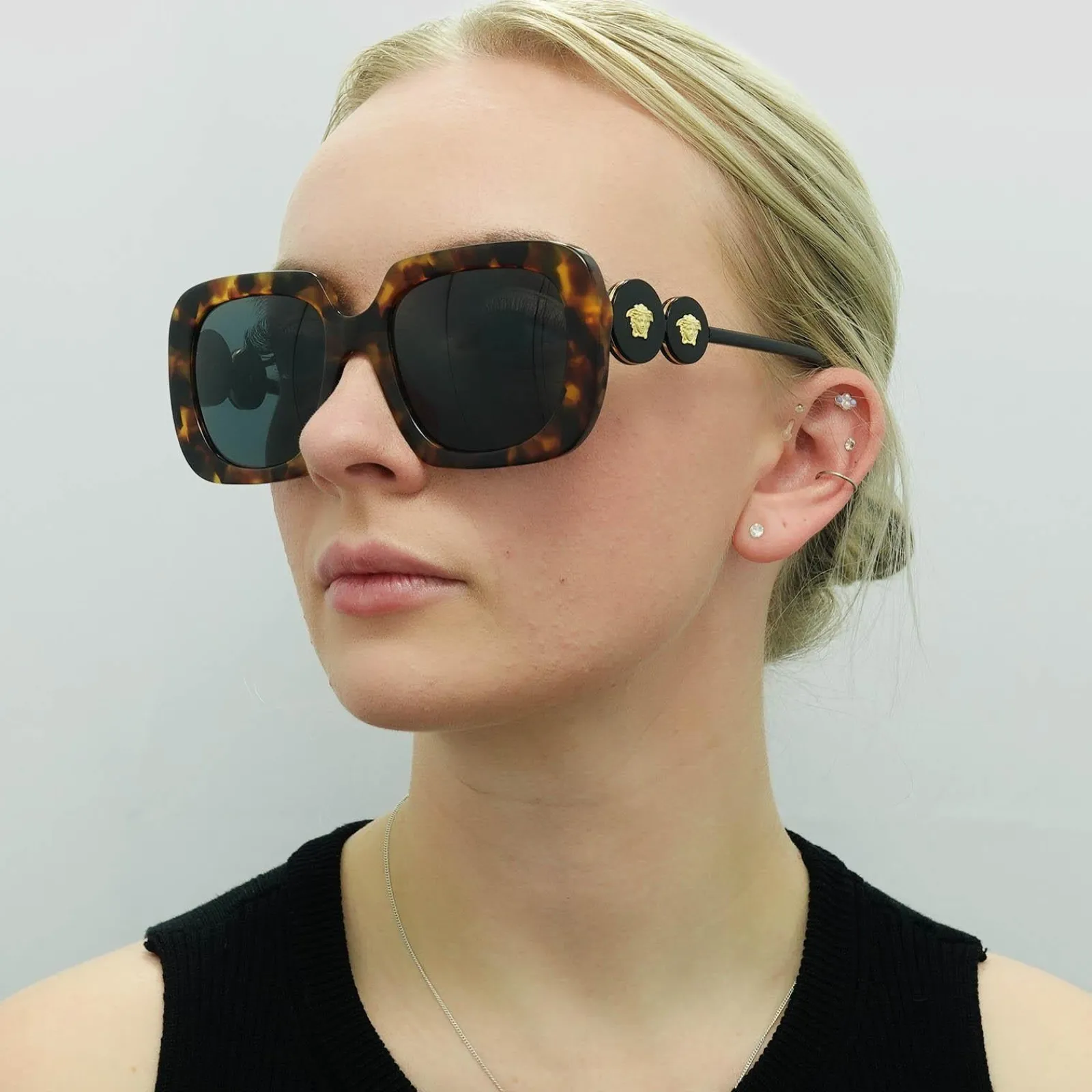 Versace Square|Versace^Sunglasses VE4434 511987 Light Havana Dark Grey