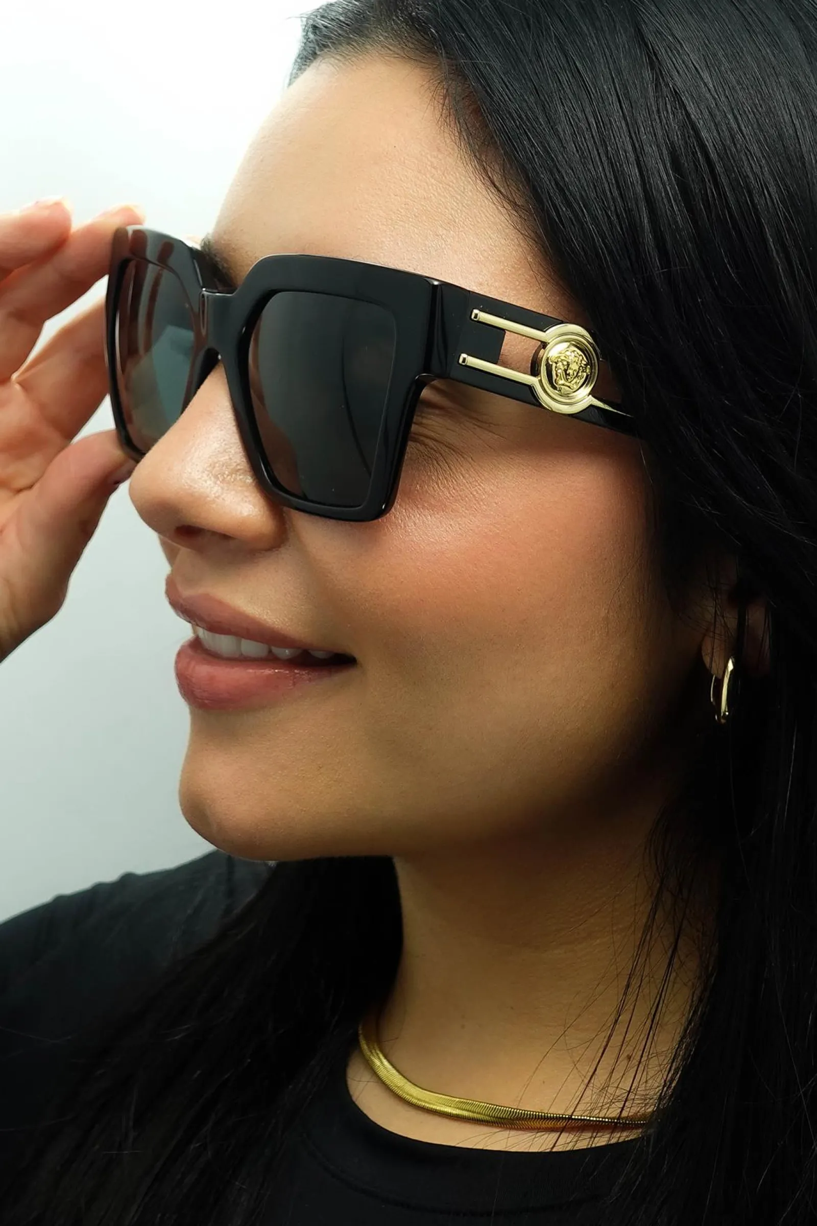 Versace Square|Versace^Sunglasses VE4458 GB1/87 Black Dark Grey