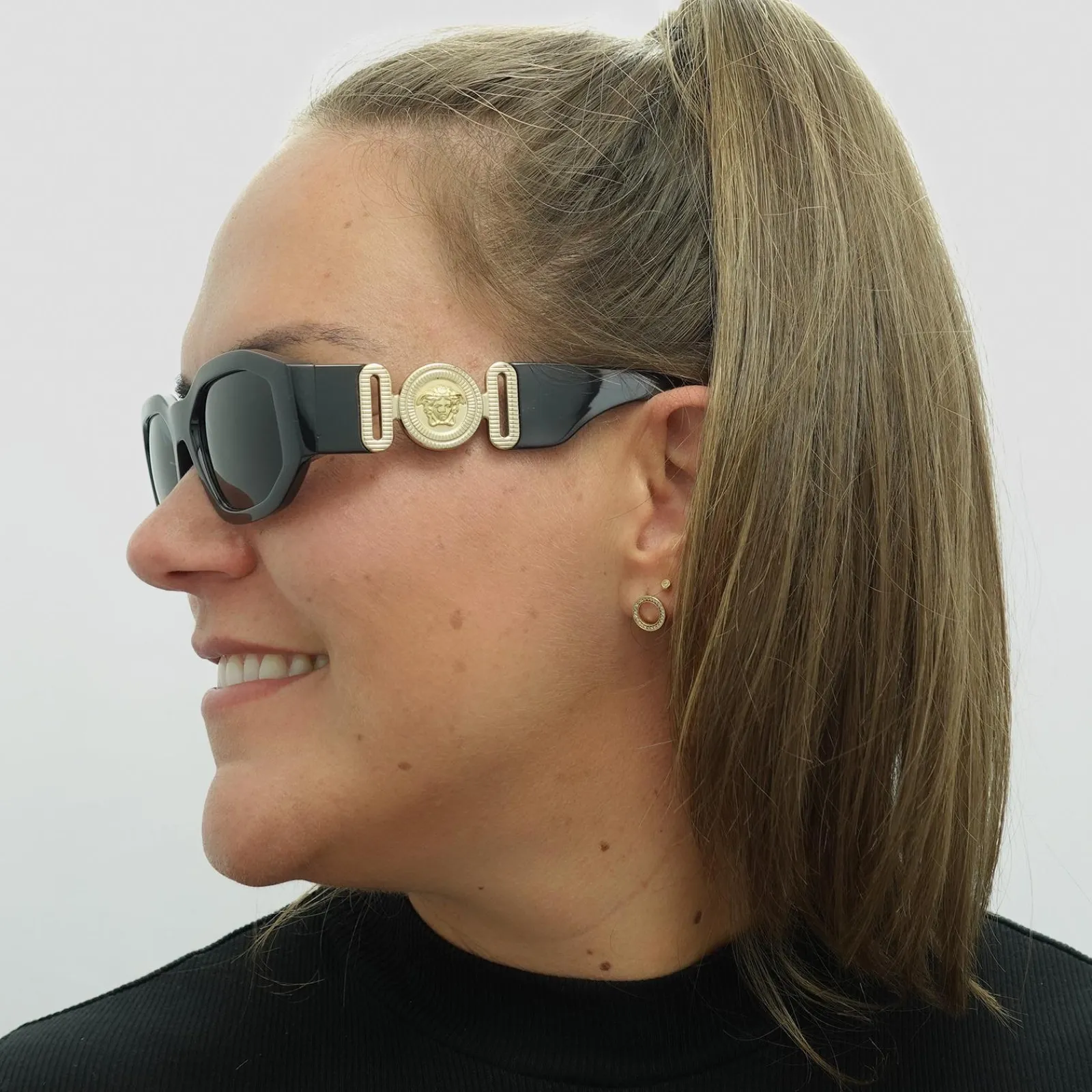 Versace Rectangle^Sunglasses VE4361 GB1/87 Black Dark Grey