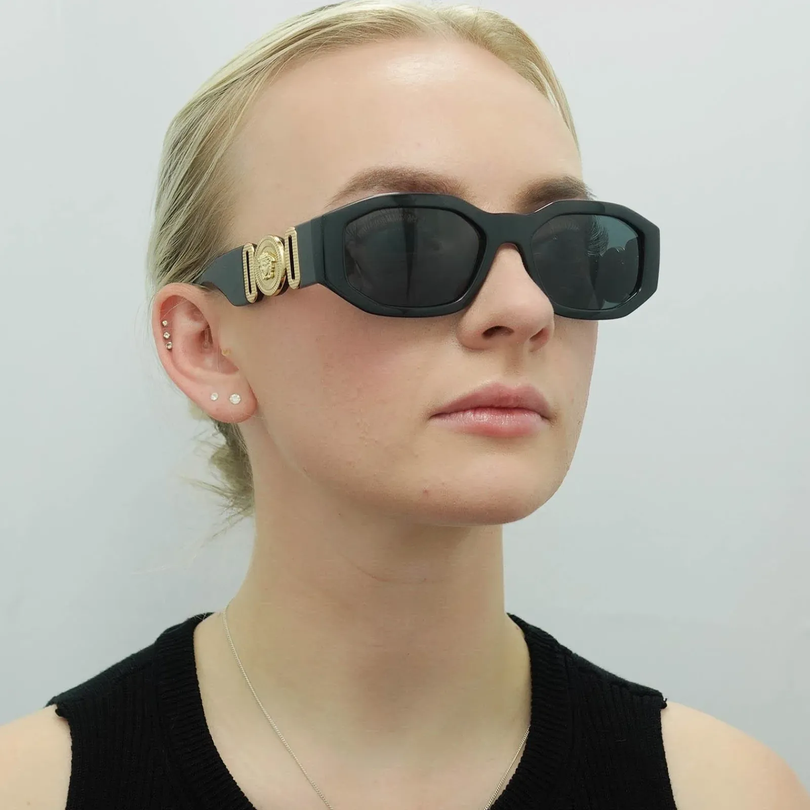 Versace Rectangle^Sunglasses VE4361 GB1/87 Black Dark Grey