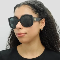 Versace Versace|Square^Sunglasses VE4387 GB1/87 Black Dark Grey