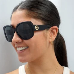 Versace Versace|Square^Sunglasses VE4387 GB1/87 Black Dark Grey