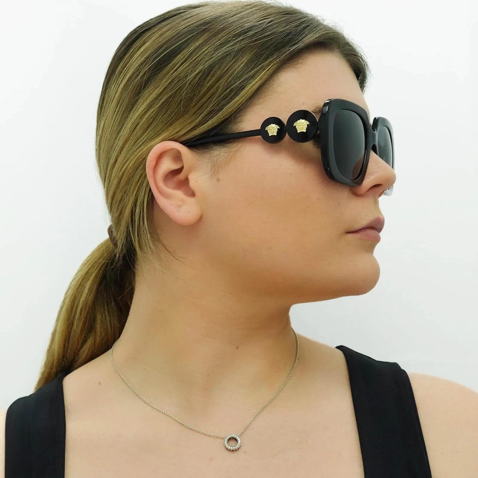 Versace Square|Versace^Sunglasses VE4434 GB1/87 Black Dark Grey