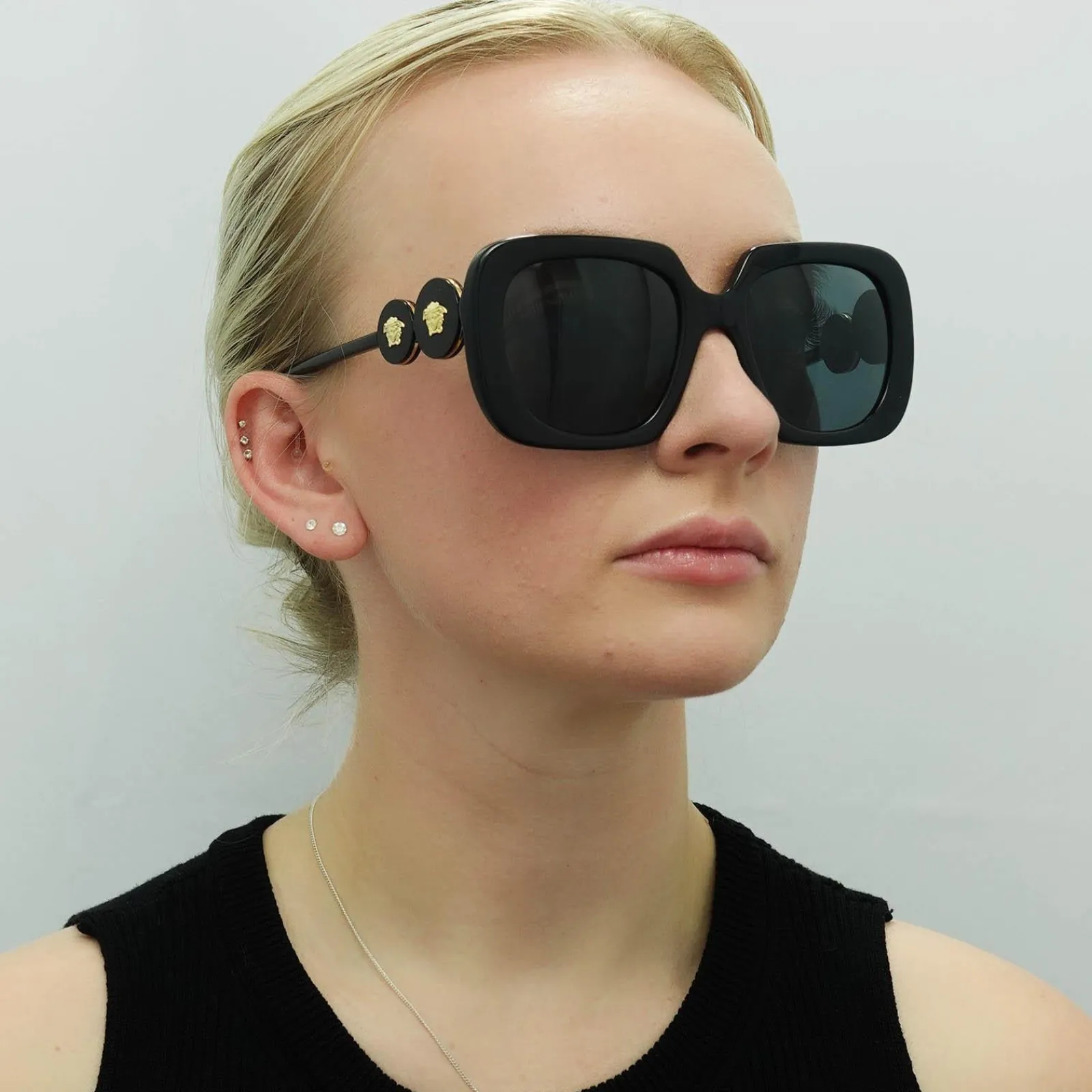 Versace Square|Versace^Sunglasses VE4434 GB1/87 Black Dark Grey