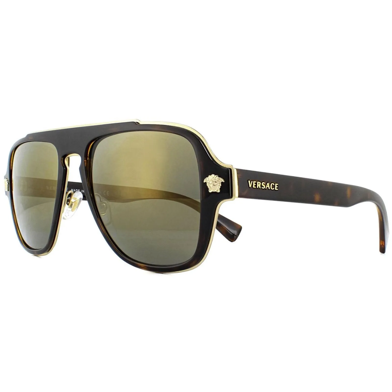 Versace Versace|Aviator^Sunglasses VE2199 12524T Dark Havana Dark Grey Mirror Gold