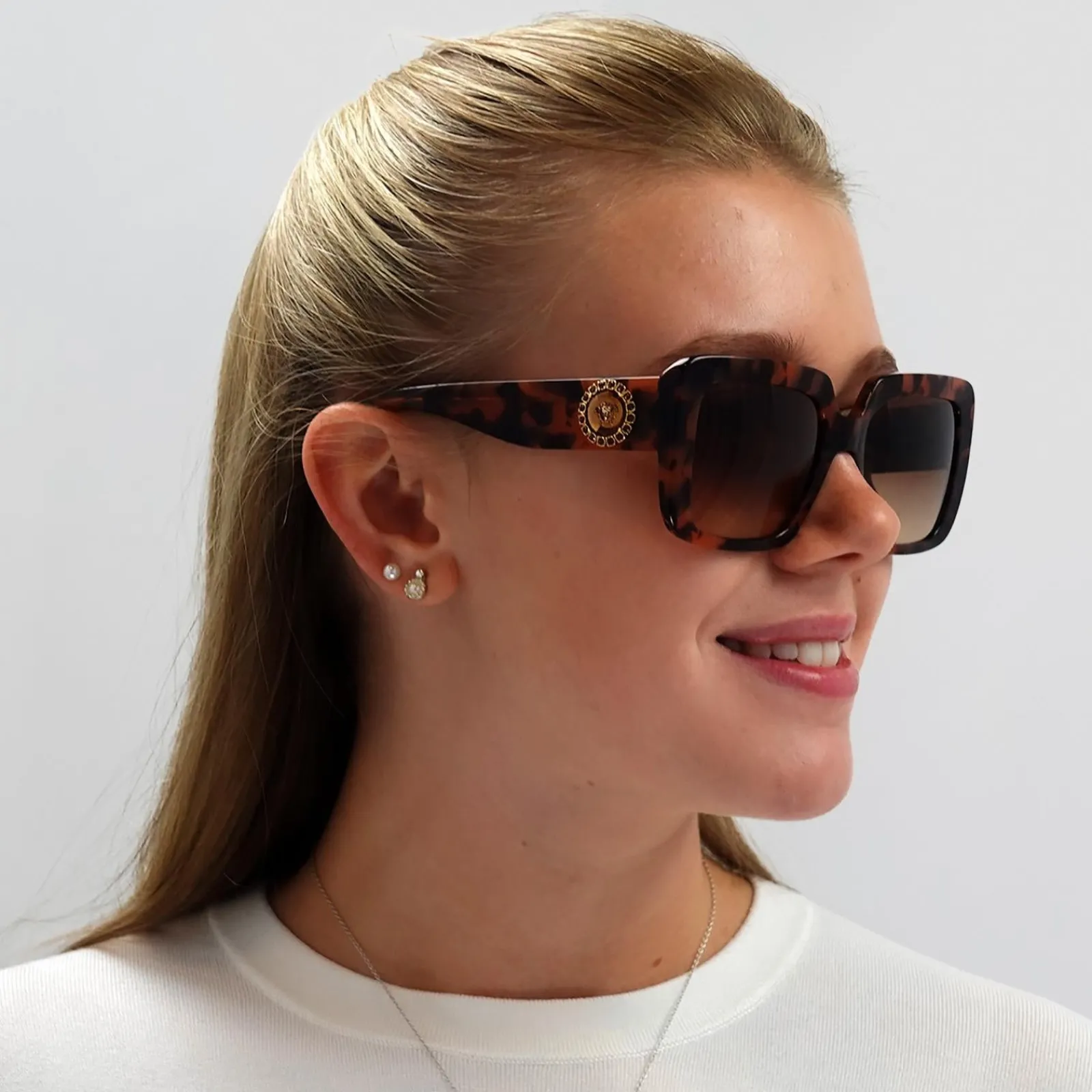 Versace Square|Versace^Sunglasses VE4384B 944/74 Havana Brown Gradient