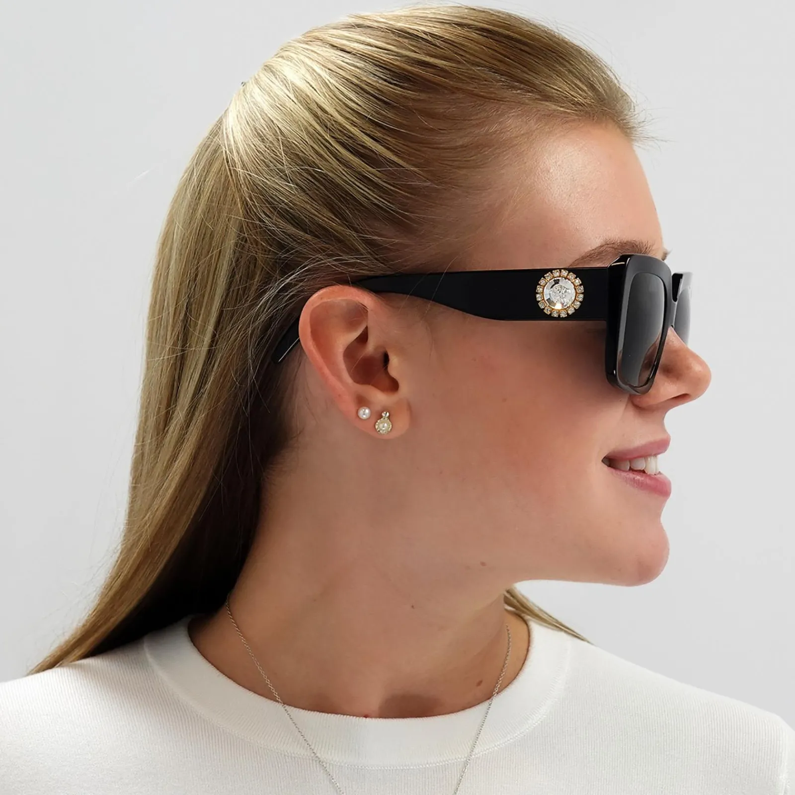 Versace Square|Versace^Sunglasses VE4384B GB1/87 Black Grey