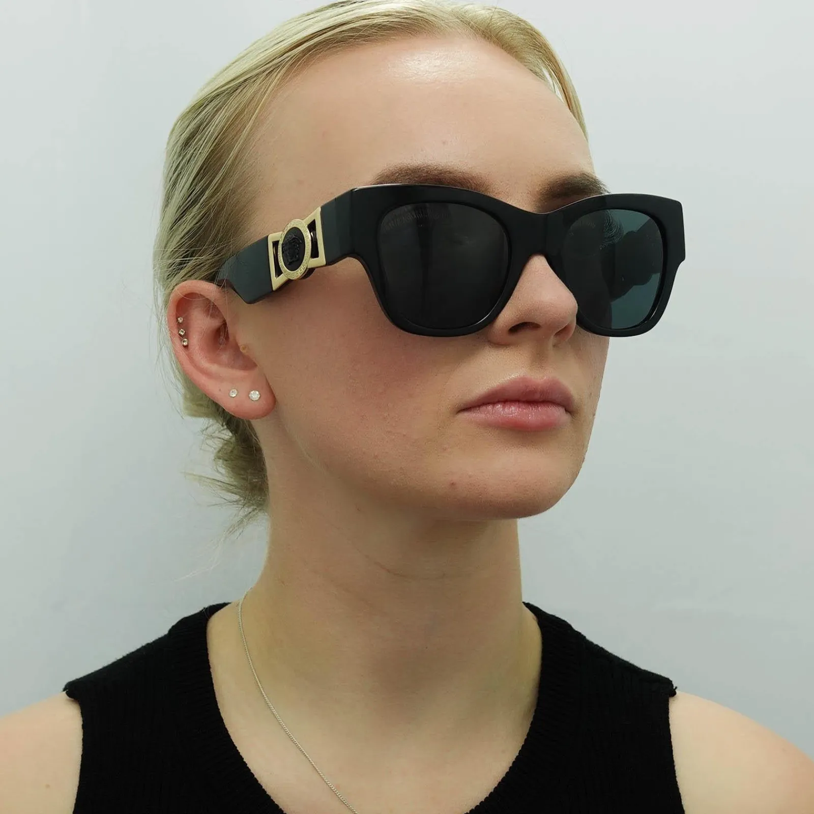 Versace Versace|Cat-Eye^Sunglasses VE4415U GB1/87 Black Dark Grey