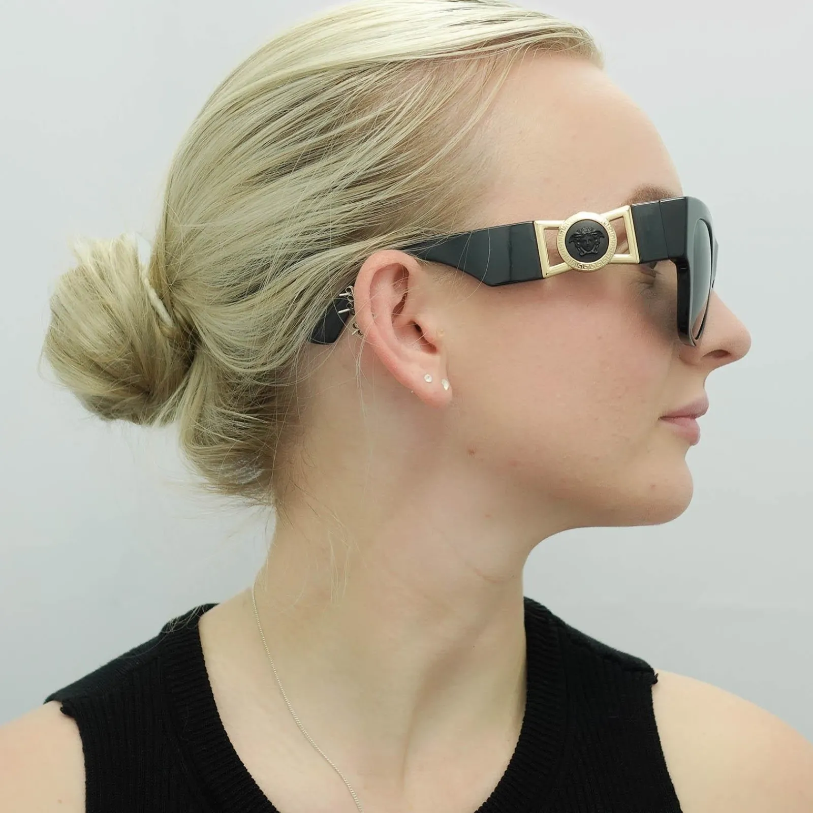 Versace Versace|Cat-Eye^Sunglasses VE4415U GB1/87 Black Dark Grey