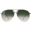 Victoria Beckham Aviator^Sunglasses VB208S 700 Gold Khaki Grey Gradient