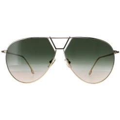 Victoria Beckham Aviator^Sunglasses VB208S 700 Gold Khaki Grey Gradient
