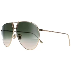 Victoria Beckham Aviator^Sunglasses VB208S 700 Gold Khaki Grey Gradient