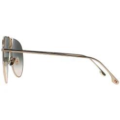 Victoria Beckham Aviator^Sunglasses VB208S 700 Gold Khaki Grey Gradient