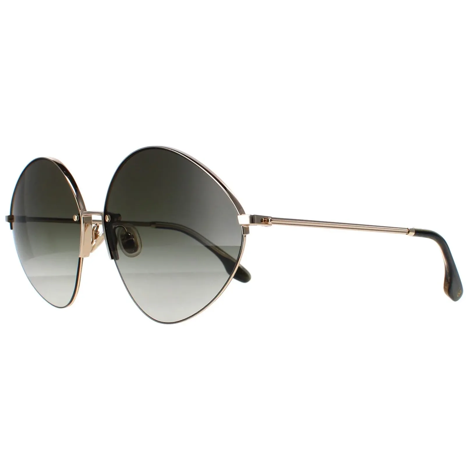 Victoria Beckham Oval^Sunglasses VB220S 713 Gold Sage Green Gradient