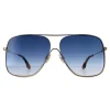 Victoria Beckham Aviator^Sunglasses VB132S 706 Gold Teal Blue Gradient