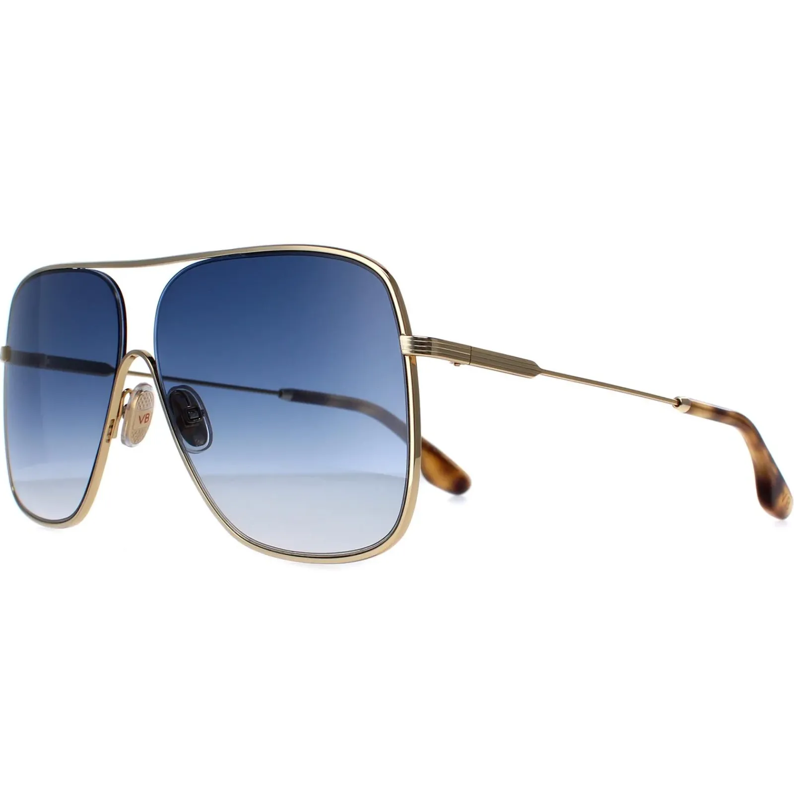 Victoria Beckham Aviator^Sunglasses VB132S 706 Gold Teal Blue Gradient