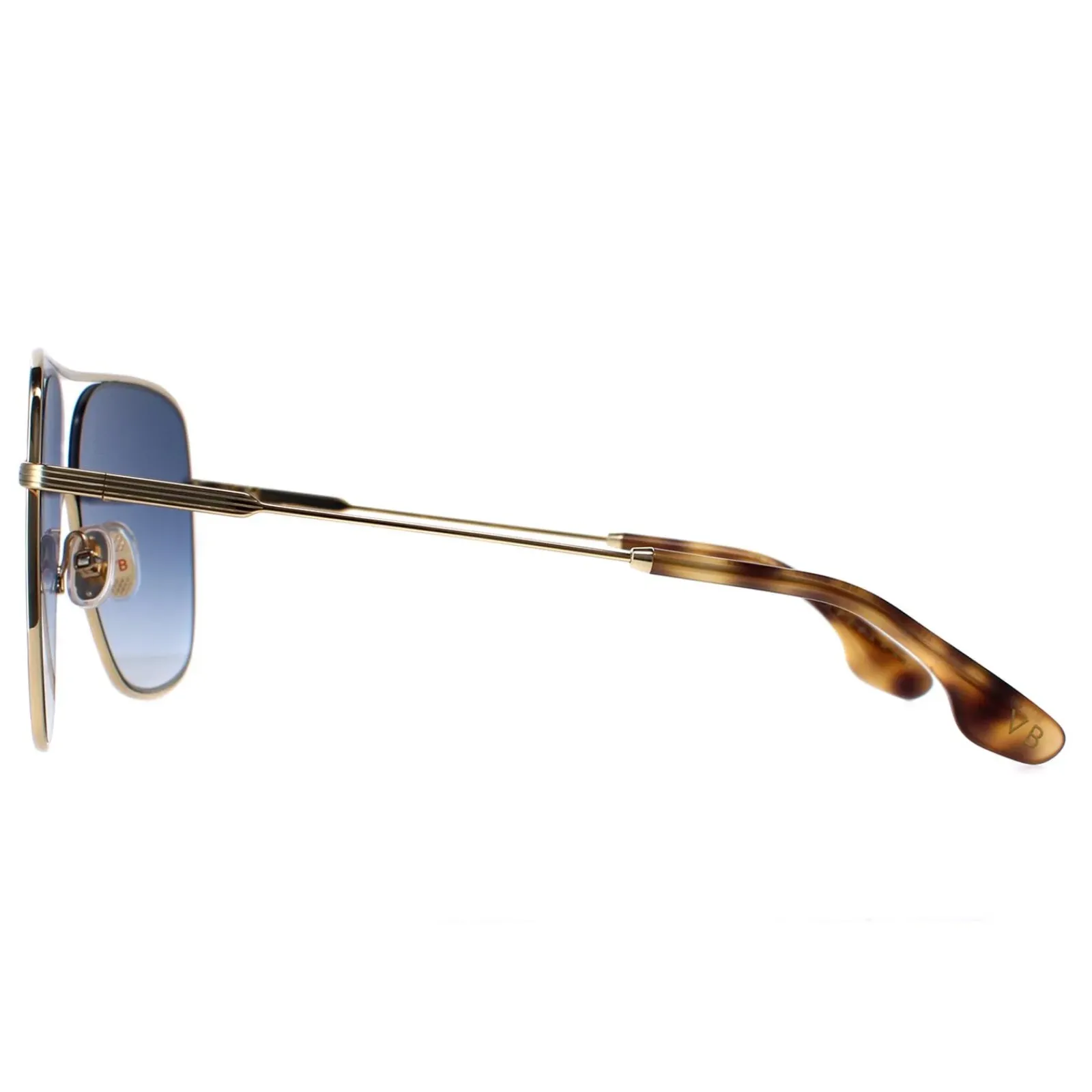 Victoria Beckham Aviator^Sunglasses VB132S 706 Gold Teal Blue Gradient